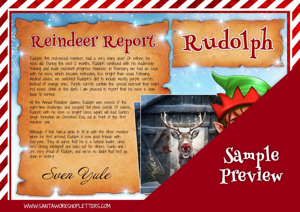 santa reindeer photo